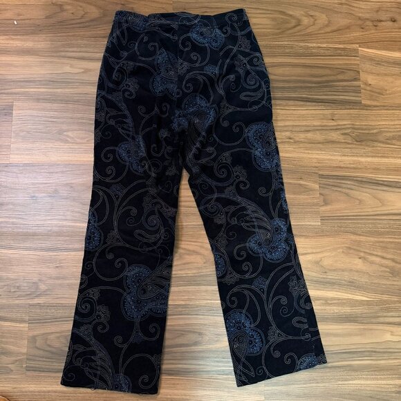 Windridge Sz 10 Women's Black Blue Paisley Boot Cut Pants Jeans - Picture 5 of 12